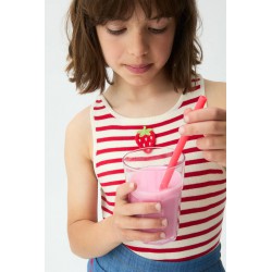 TOP NIÑA PUNTO RAYAS ROJAS