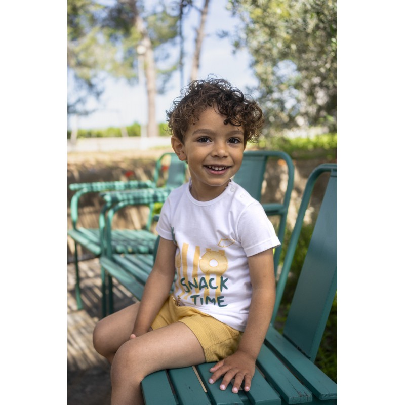 CAMISETA BEBE NIÑO PIÑA & SHORT AMARILLO