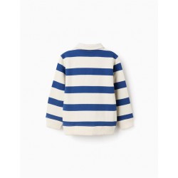 POLO CHICO RAYAS ANCHA AZUL