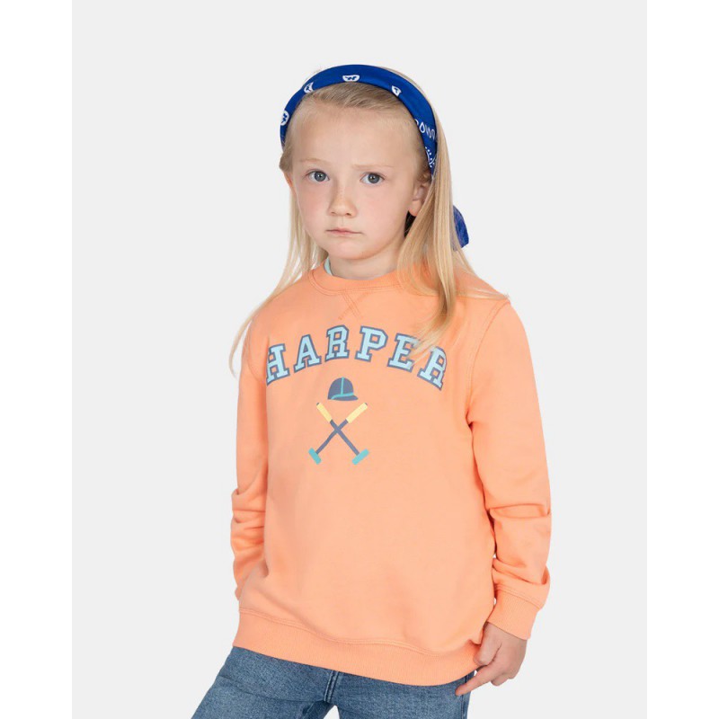 SUDADERA NIÑO LOGO HARPER CORAL