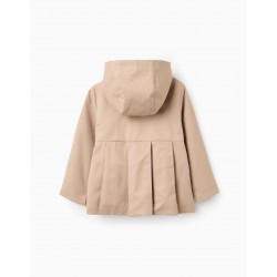 GABARDINA NIÑA TABLAS CAPUCHA BEIGE