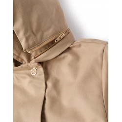 GABARDINA NIÑA TABLAS CAPUCHA BEIGE