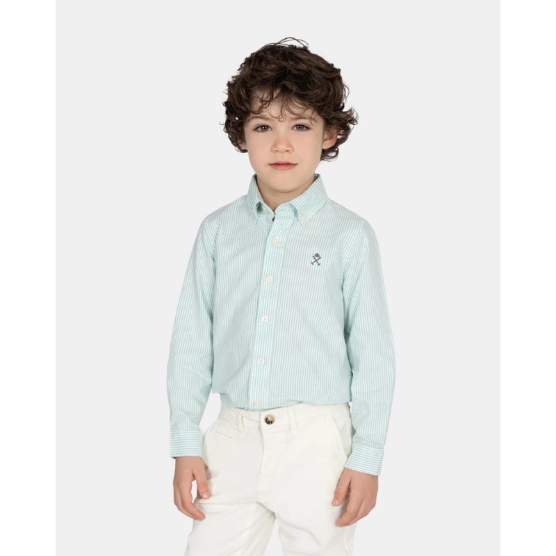 CAMISA NIÑO HARPER RAYAS VERDE AGUA