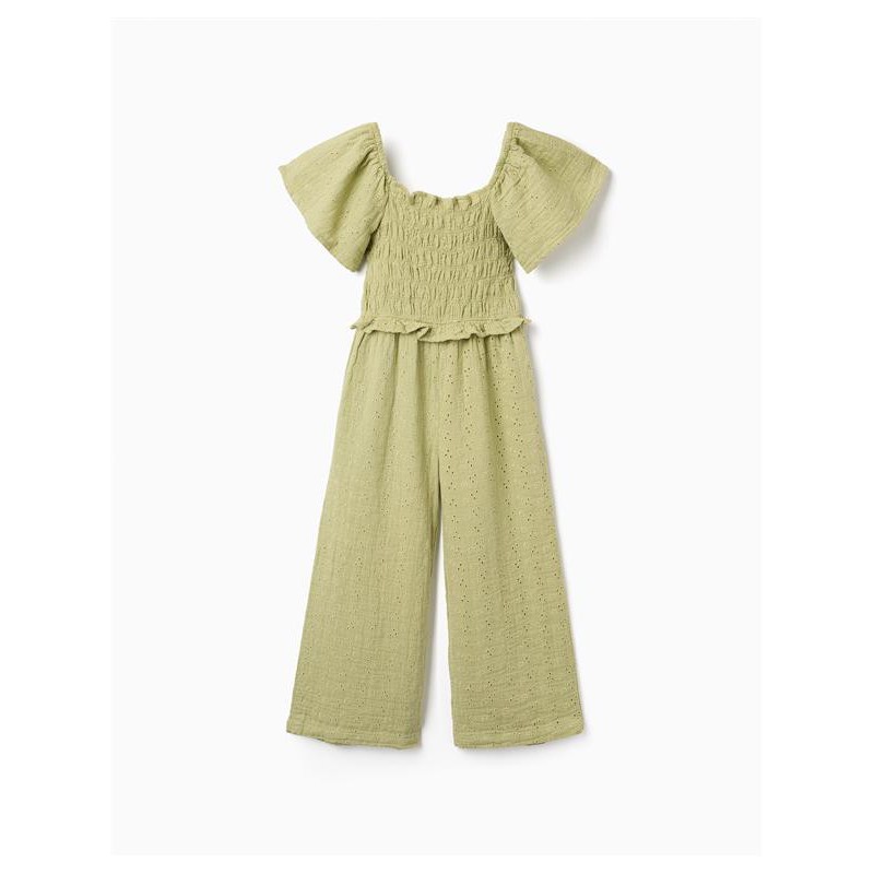 MONO NIÑA BORDADO FLORES KAKI