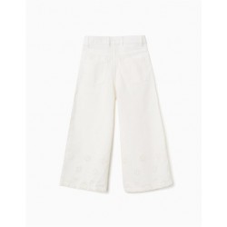 PANTALON NIÑA ANCHO BLANCO