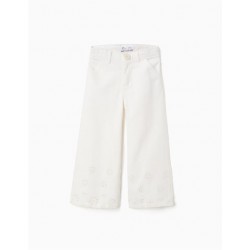 PANTALON NIÑA ANCHO BLANCO