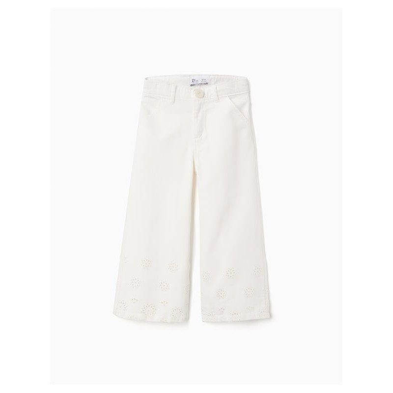 PANTALON NIÑA ANCHO BLANCO