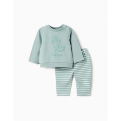 SUDADERA BEBE NIÑO & JOGGIN RAYAS VERDE