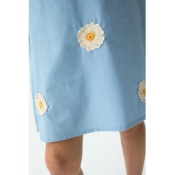 VESTIDO NIÑA DENIM FLOR CROCHET