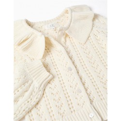 CHAQUETA NIÑA CALADA CUELLO CRUDO