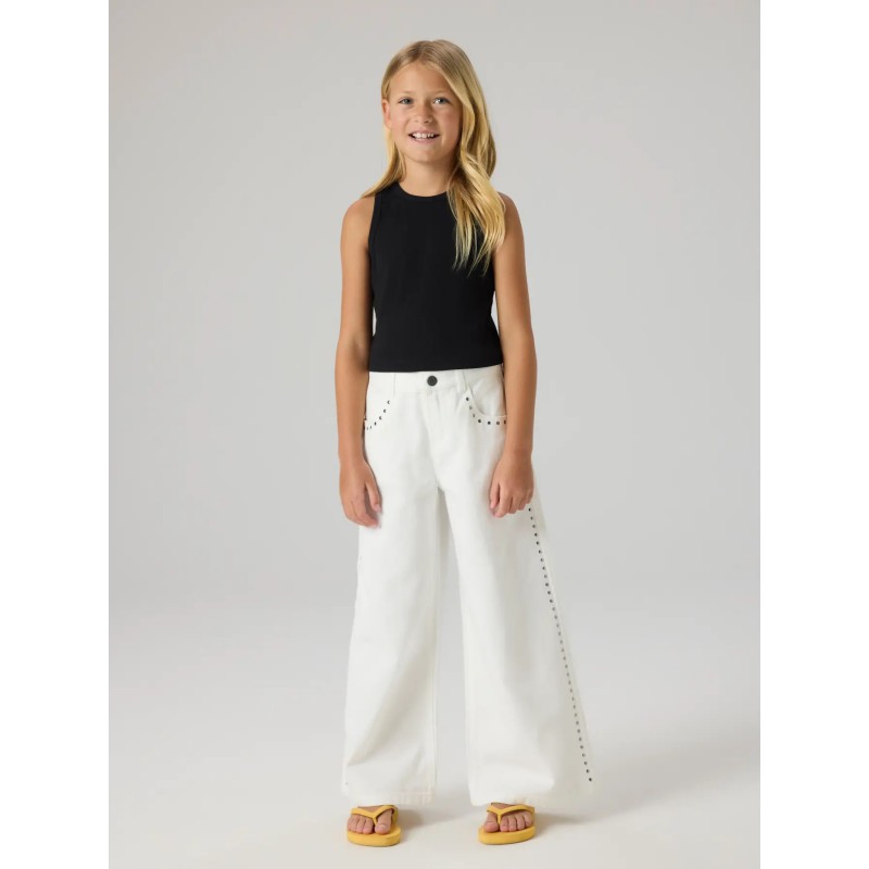 PANTALON CHICA TACHUELAS BLANCO