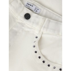 PANTALON CHICA TACHUELAS BLANCO
