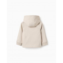 PARKA BEBE NYLON CAPUCHA BEIGE