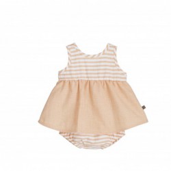 JESUSITO BEBE NIÑA RAYAS & CUADROS NARANJA