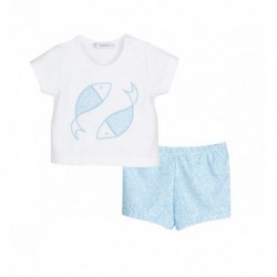 CONJUNTO BEBE NIÑO PEZ AZUL