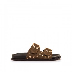 SANDALIA CHICA BIO TACHUELAS MARRON