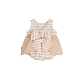 JESUSITO BEBE NIÑA RAYAS & CUADROS NARANJA