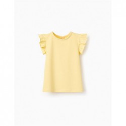 CAMISETA NIÑA VOLANTITO BEIGE