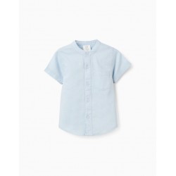 CAMISA BEBE NIÑO LINO CELESTE