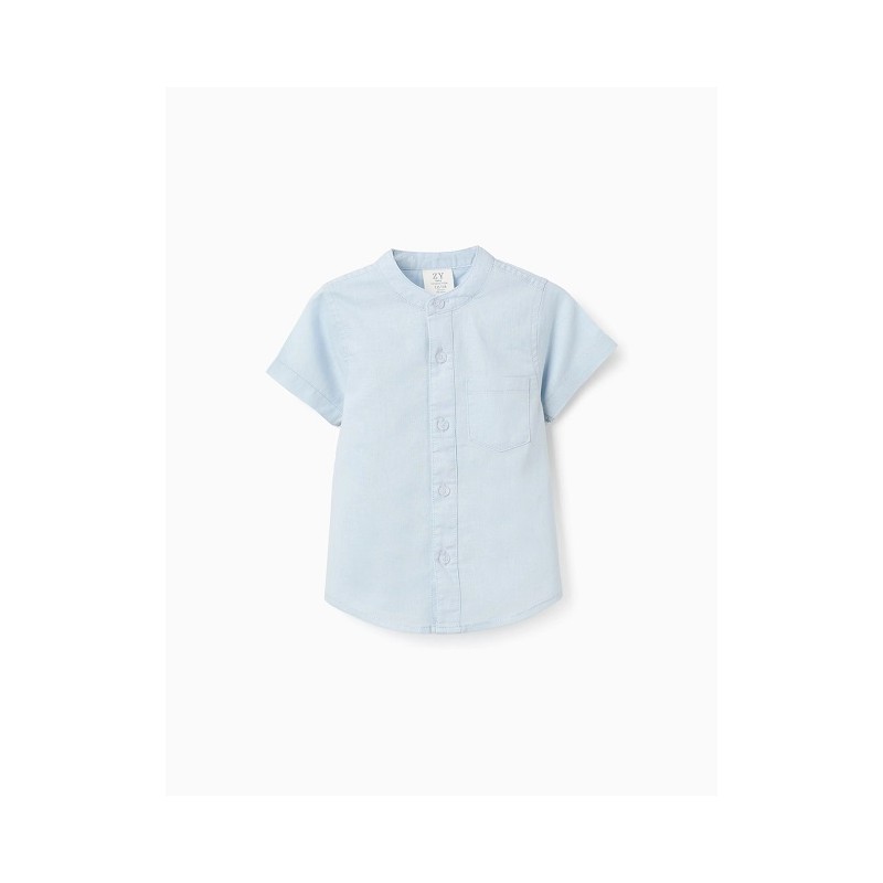 CAMISA BEBE NIÑO LINO CELESTE