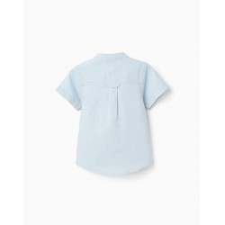 CAMISA BEBE NIÑO LINO CELESTE