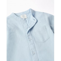 CAMISA BEBE NIÑO LINO CELESTE