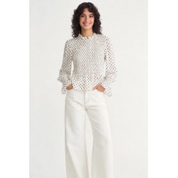 BLUSA TEEN LUNARES NEGROS