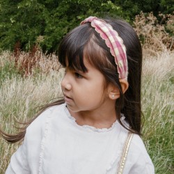 DIADEMA TELA ONDAS VICHY ROSA