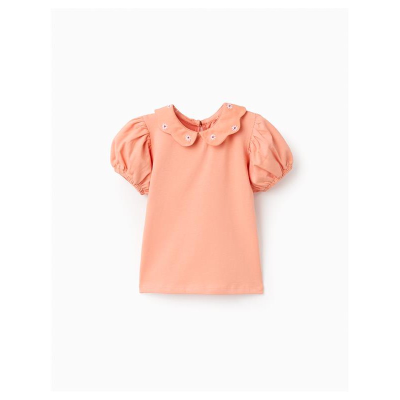 BLUSA BEBE CUELLO MARGARITAS NARANJA