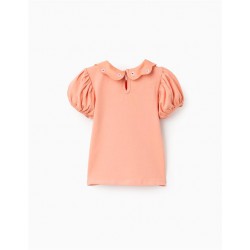 BLUSA BEBE CUELLO MARGARITAS NARANJA