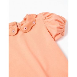 BLUSA BEBE CUELLO MARGARITAS NARANJA