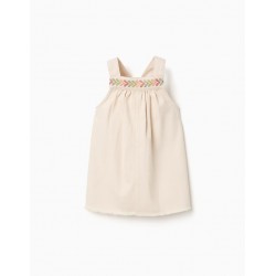 PETO BEBE TIRANTES PUNTO CRUZ BEIGE