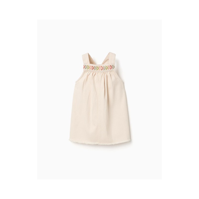 PETO BEBE TIRANTES PUNTO CRUZ BEIGE