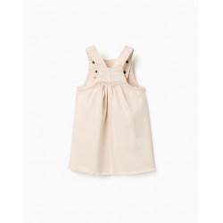 PETO BEBE TIRANTES PUNTO CRUZ BEIGE