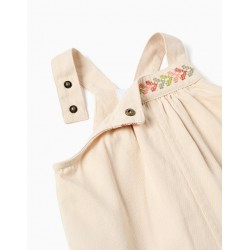 PETO BEBE TIRANTES PUNTO CRUZ BEIGE