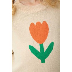 JERSEY NIÑA MANGA CORTA TULIPAN BEIGE