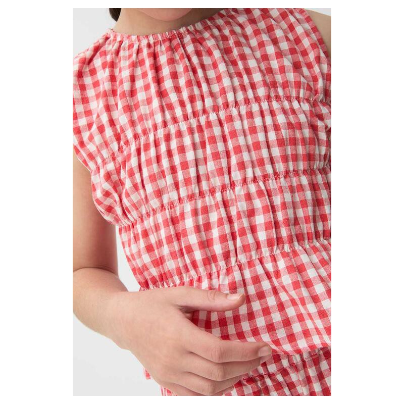 TOP NIÑA VICHY ROJO
