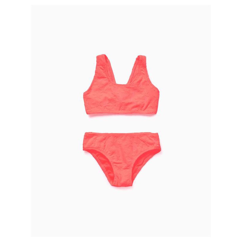 BIKINI NIÑA ESTRELLAS NARANJA FLUOR ZIPPY