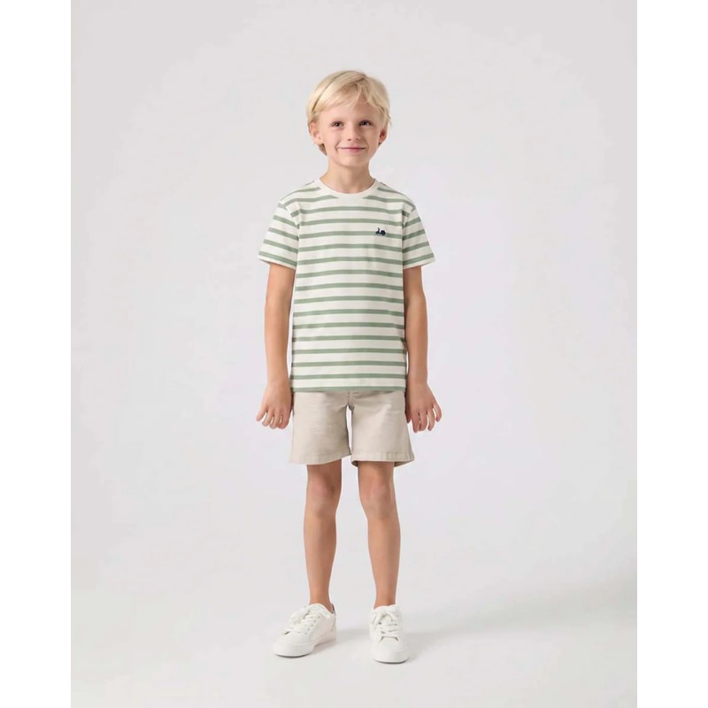 CAMISETA NIÑO SCOTTA RAYAS KHAKI