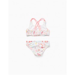 BIKINI NIÑA TIRANTE CRUZADO FLUOR DIBUJOS MARINOS