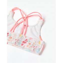 BIKINI NIÑA TIRANTE CRUZADO FLUOR DIBUJOS MARINOS