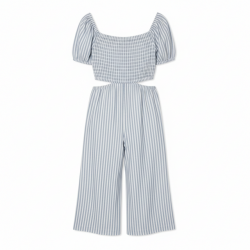MONO CHICA CUT RAYAS CELESTE