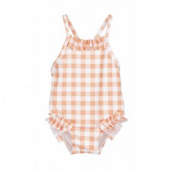 BAÑADOR NIÑA VICHY NARANJA
