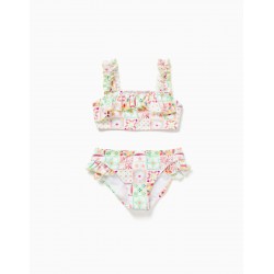BIKINI NIÑA VOLANTE ESTAMPADO
