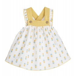 VESTIDO NIÑA PIÑAS AMARILLAS