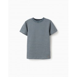 camiseta nina rayas jacquard azul beige zippy algodon premium chic and kid