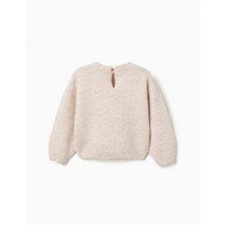 jersey nina punto beige avena estampado flores tulipanes rojos zippy chic and kid