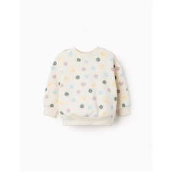 sudadera bebe nina blanca corazones lunares topos pastel zippy felpa perchada chic and kid