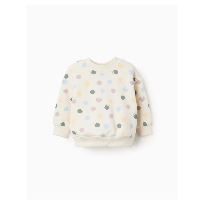 sudadera bebe nina blanca corazones lunares topos pastel zippy felpa perchada chic and kid