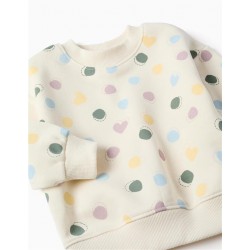 sudadera bebe nina blanca corazones lunares topos pastel zippy felpa perchada chic and kid